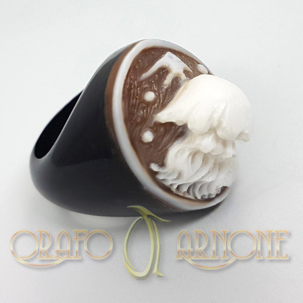 Anello con Medusa di Cammeo Artigianale